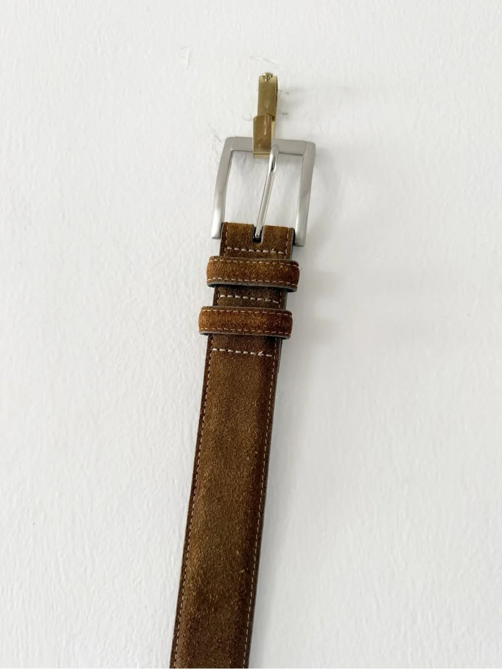 Torino USA Made Brown Suede European Leather Men's Belt Size 38